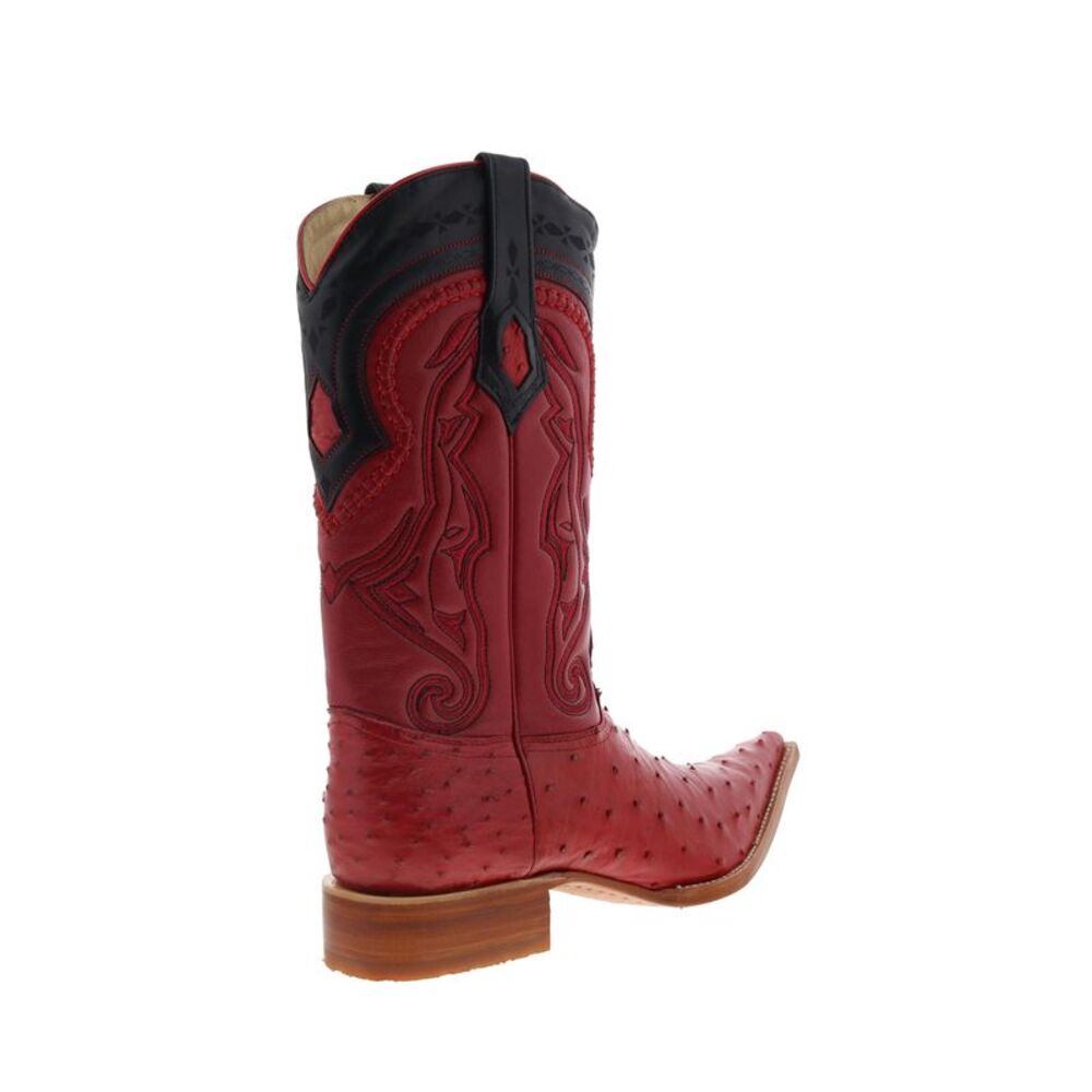 Los Altos Mens Ostrich Boots XXX-Toe Red Boots (NWT) - Picture 7 of 7